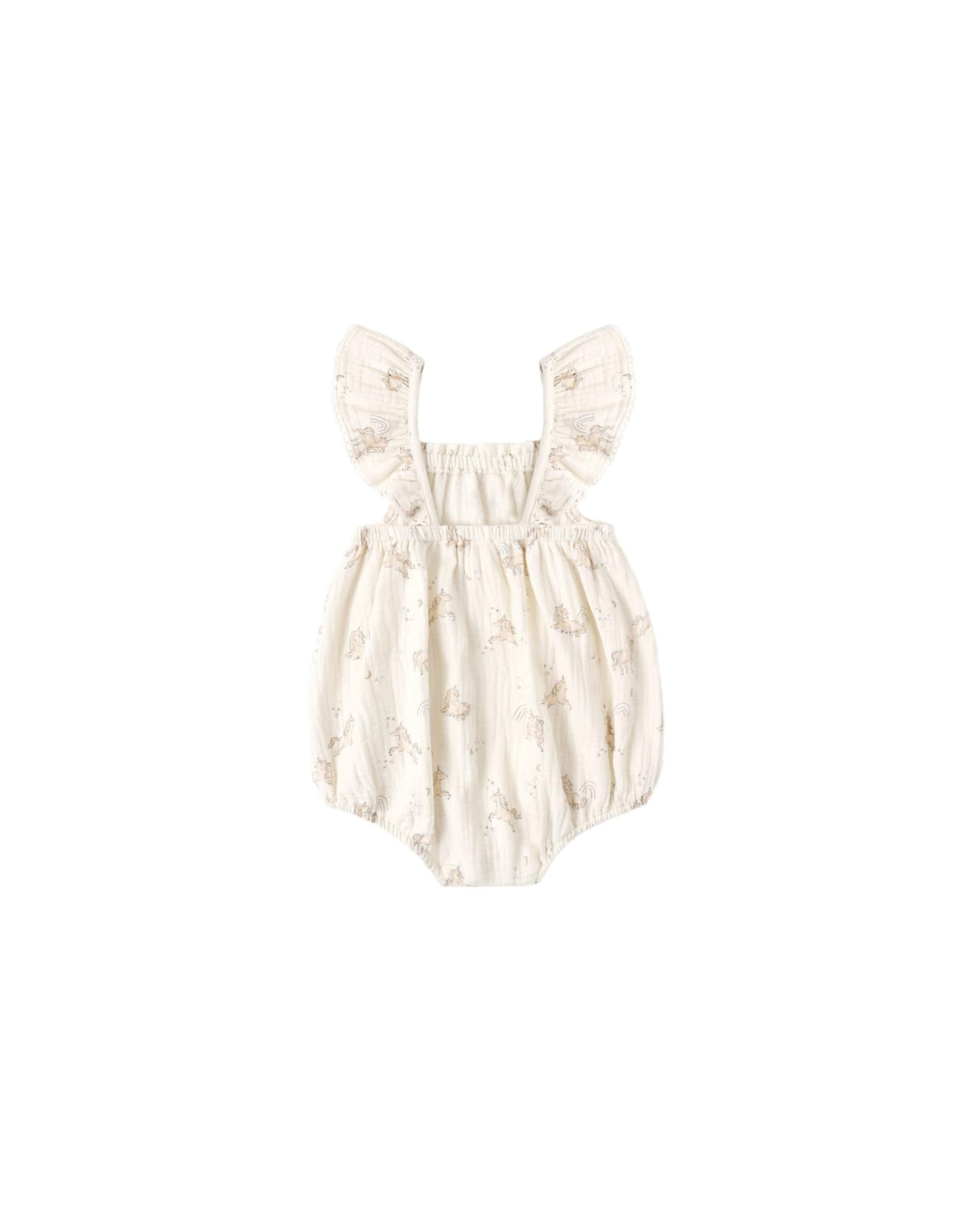 Quincy Mae Baby Bonnie Romper || Unicorns