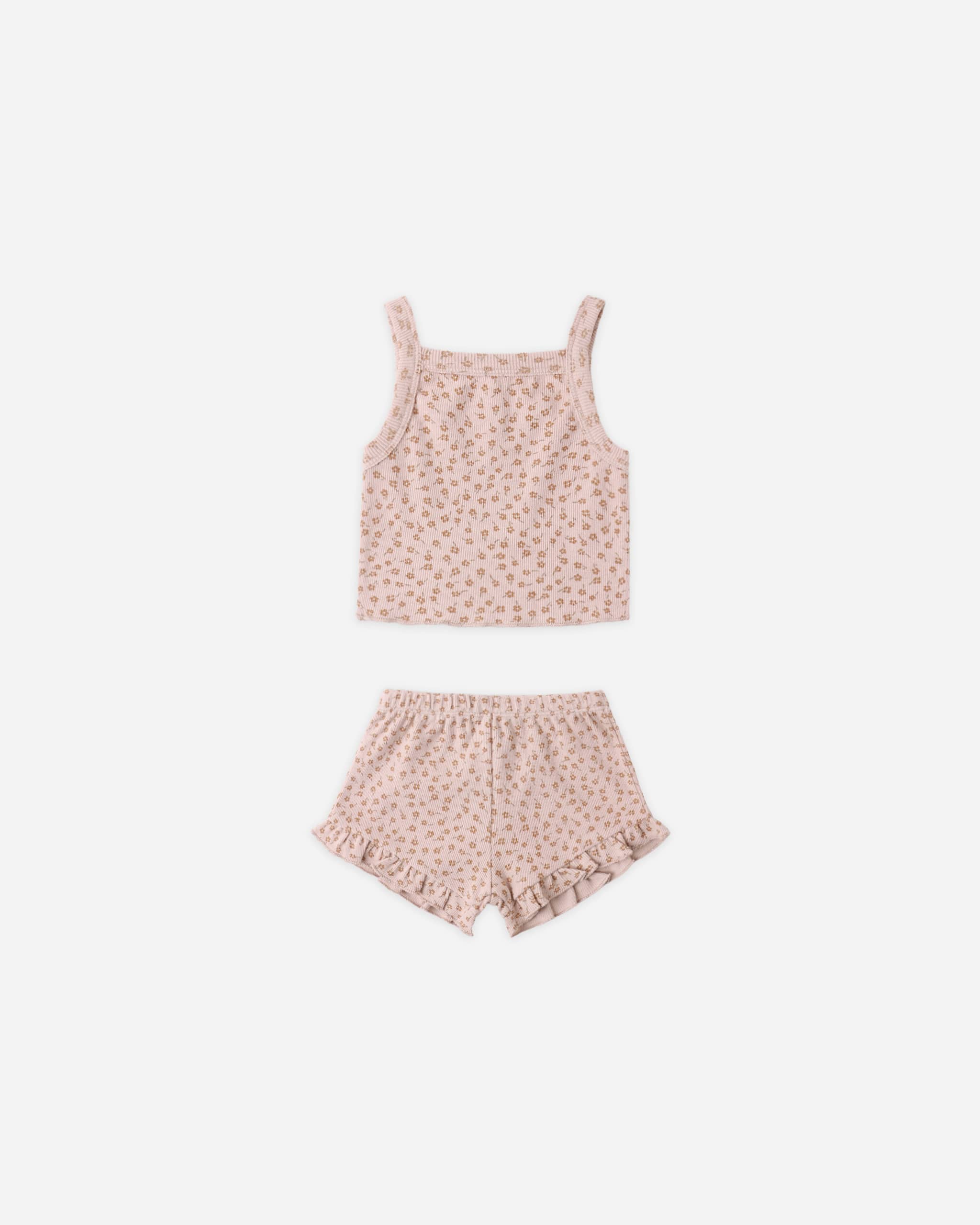 Quincy Mae Baby Evie Tank + Shortie Set || Posy