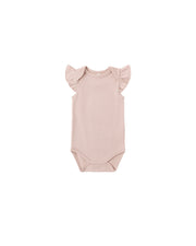 Quincy Mae Baby Flutter Sleeve Bodysuit Blush