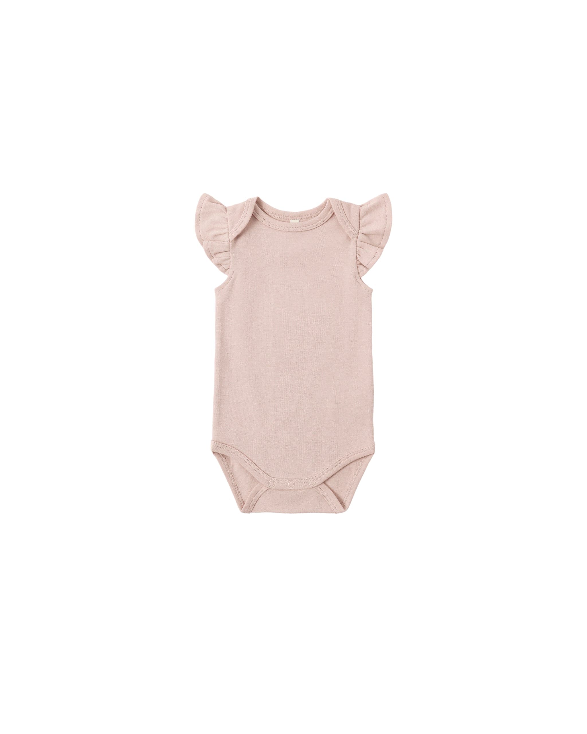 Quincy Mae Baby Flutter Sleeve Bodysuit Blush