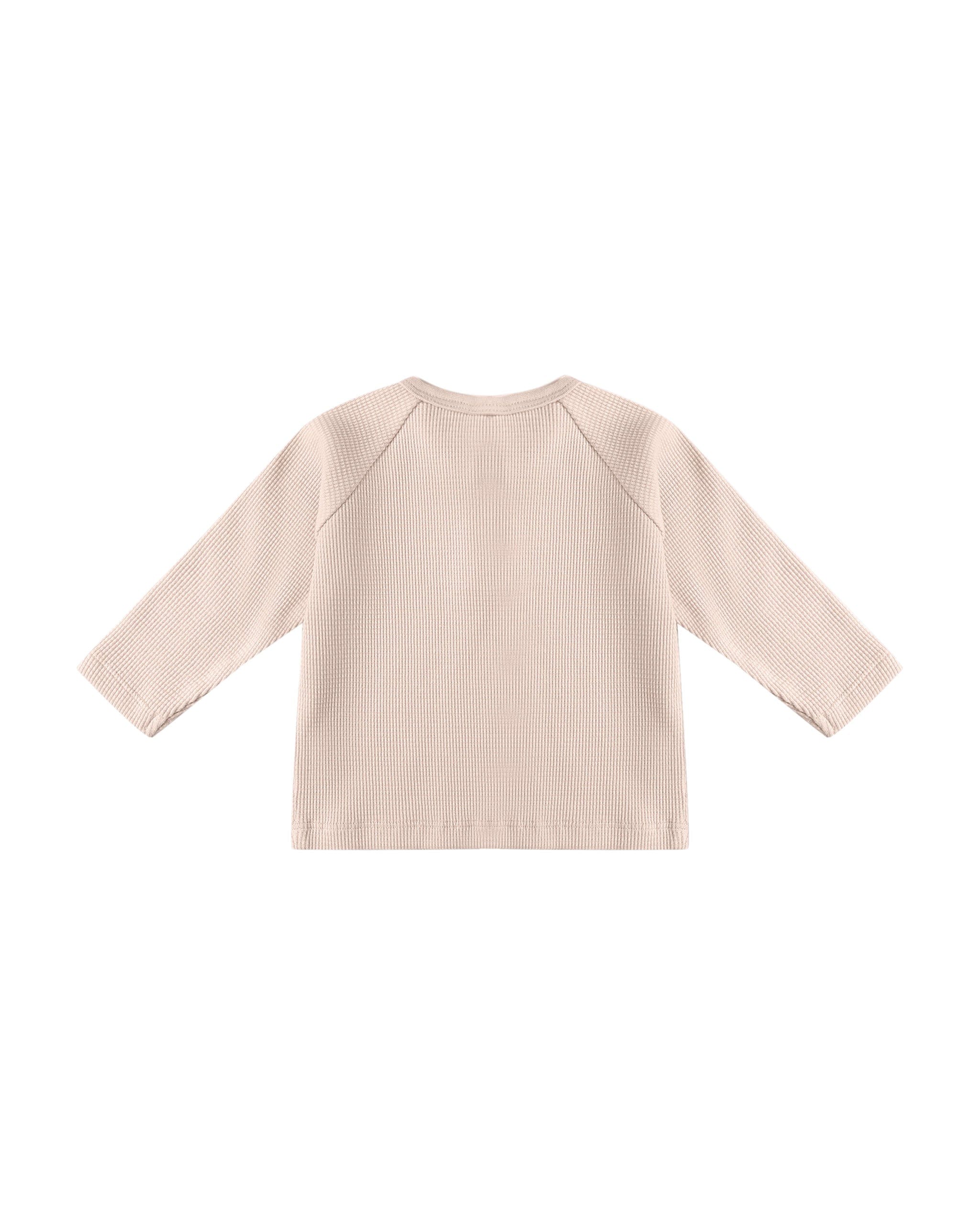 Quincy Mae Baby Henley Knit Top - Antique