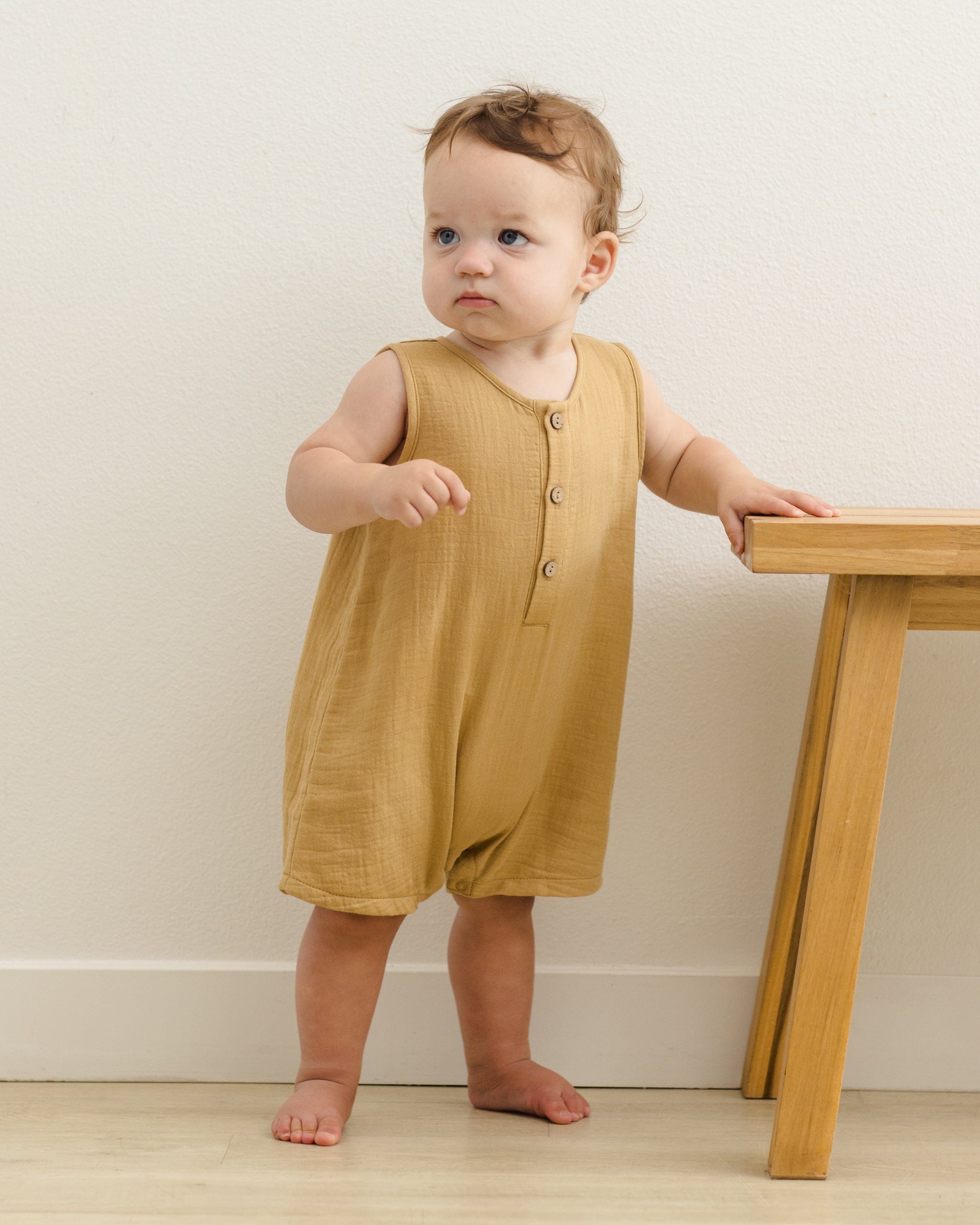 Quincy Mae Baby Jack Romper || Honey