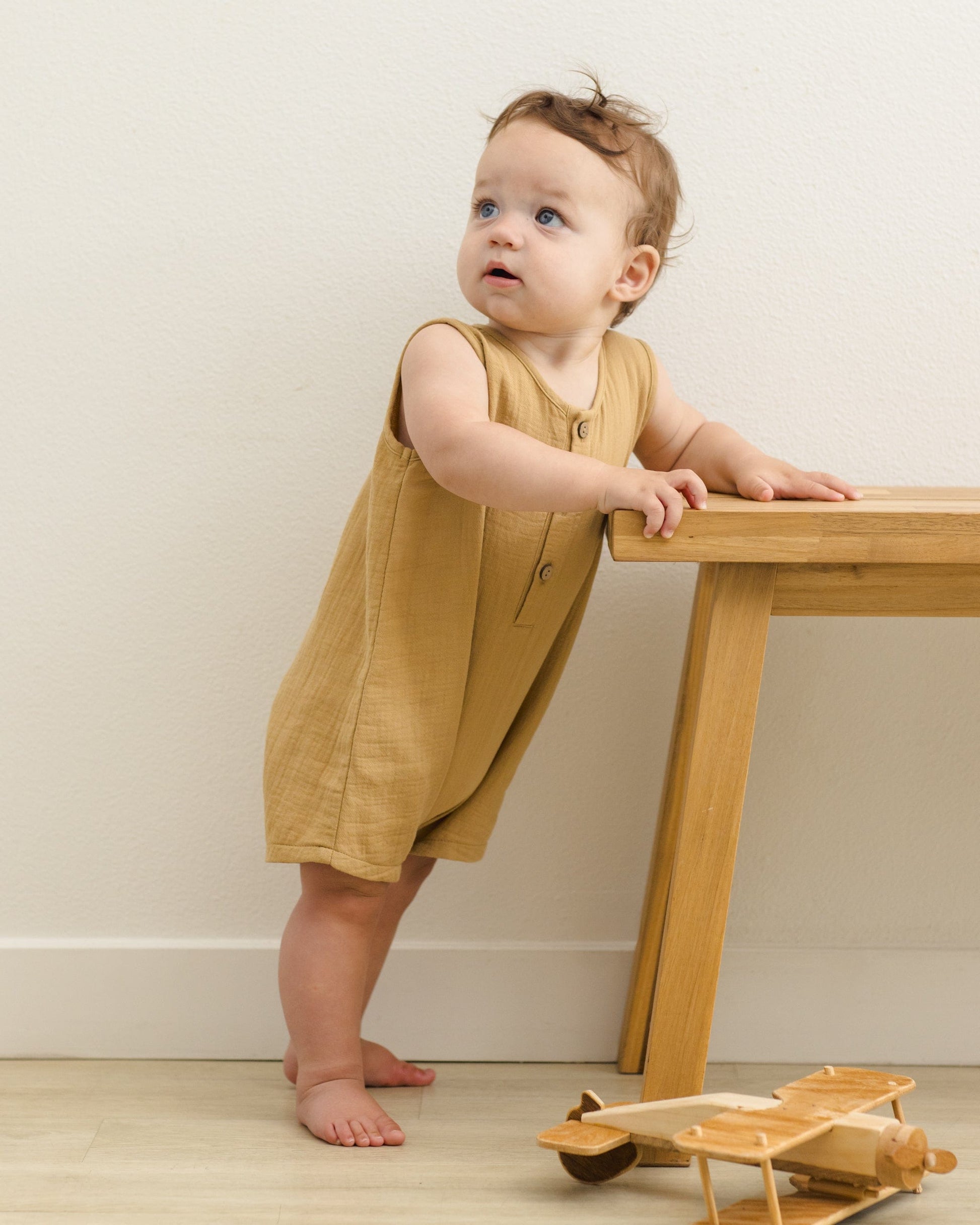 Quincy Mae Baby Jack Romper || Honey