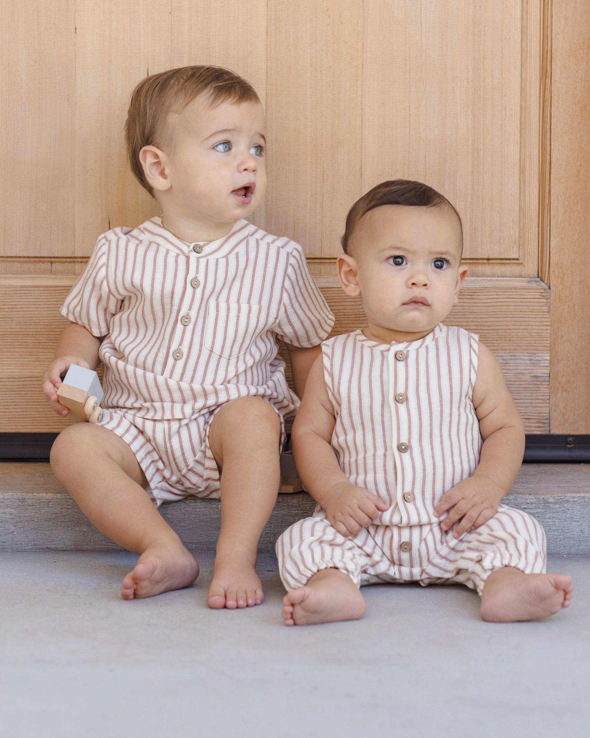 Quincy Mae Baby Jaxson Shirt || Vintage Stripe