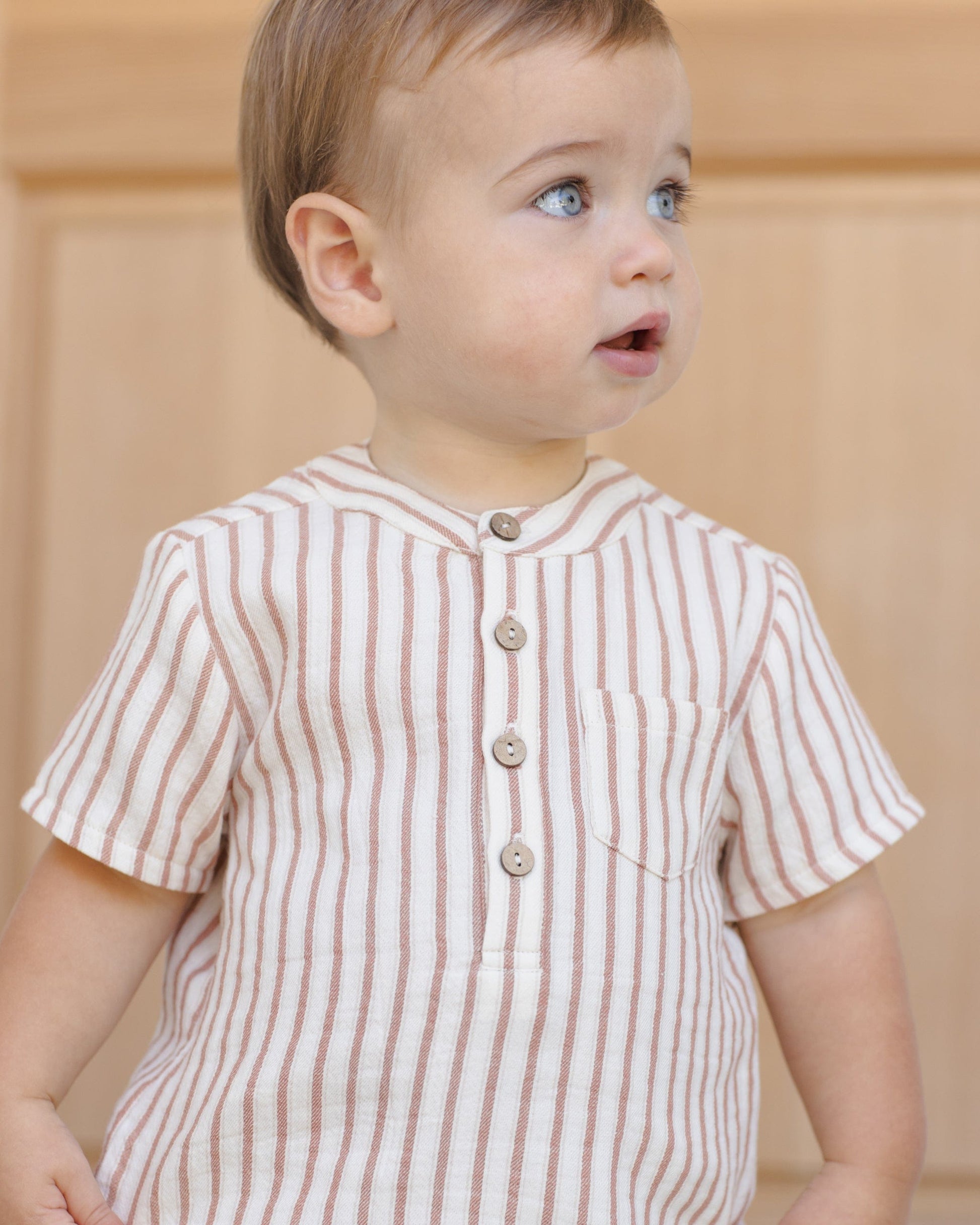 Quincy Mae Baby Jaxson Shirt || Vintage Stripe