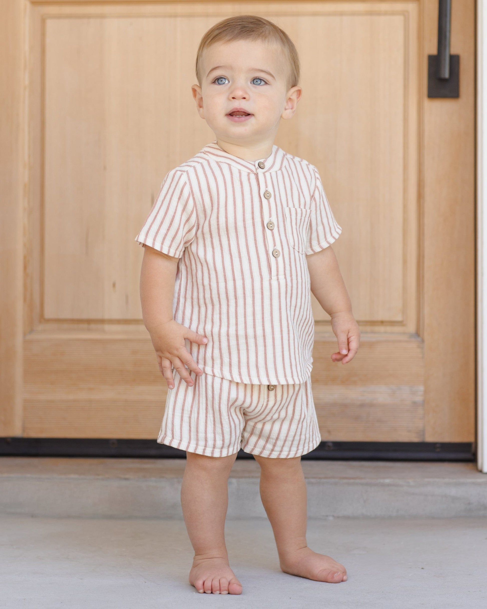 Quincy Mae Baby Jaxson Shirt || Vintage Stripe