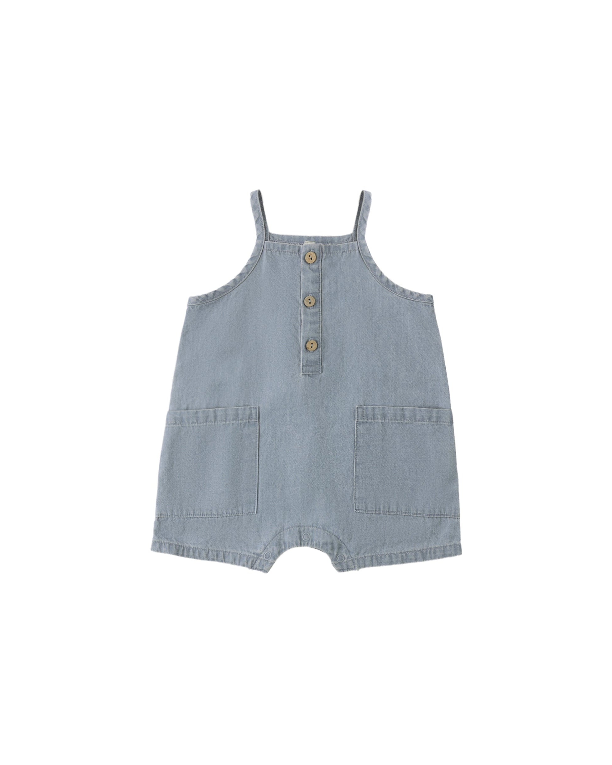 Quincy Mae Baby Oakley Romper Chambray