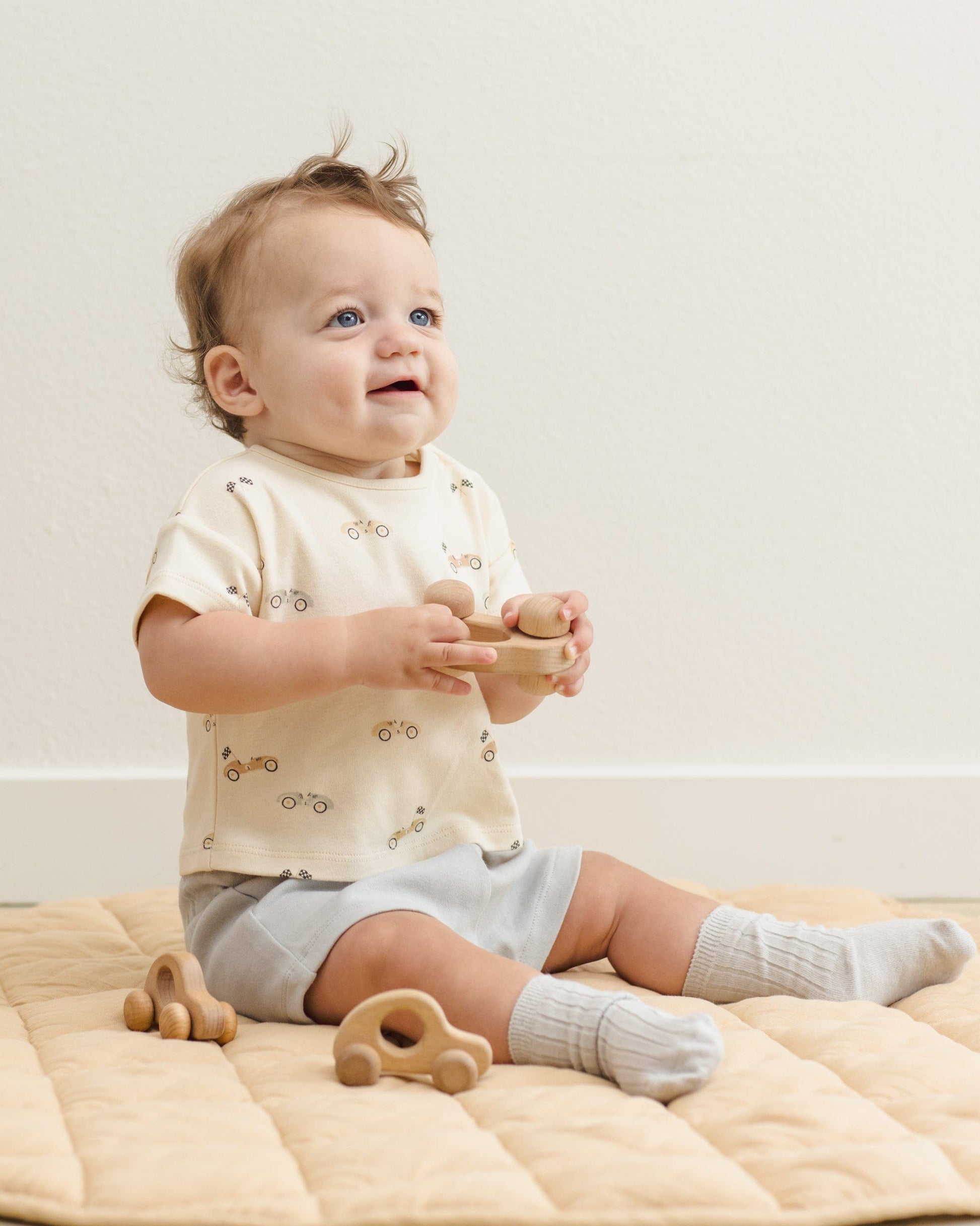 Quincy Mae Baby Play Short || Sky