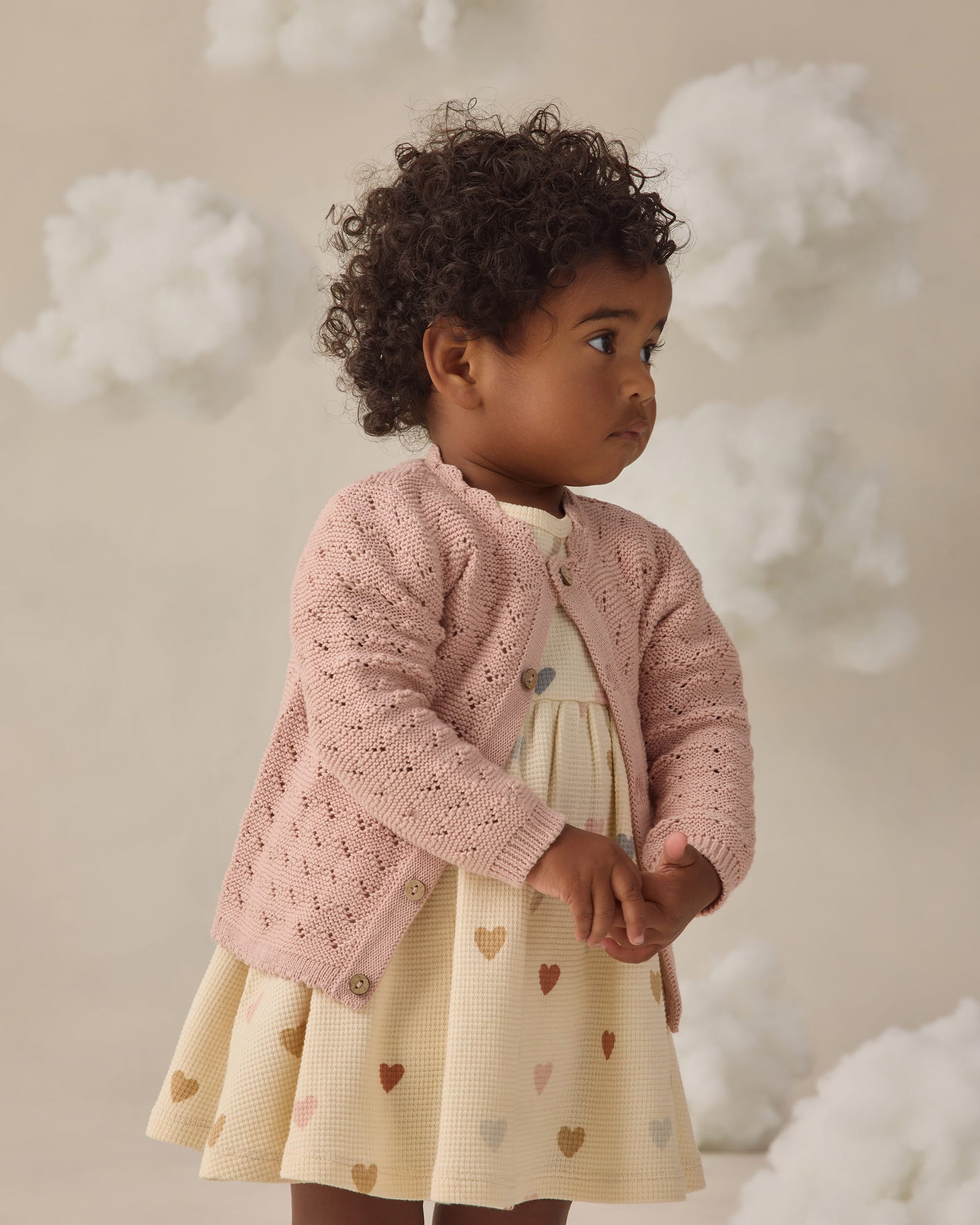 Quincy Mae Baby Scalloped Cardigan || Blush