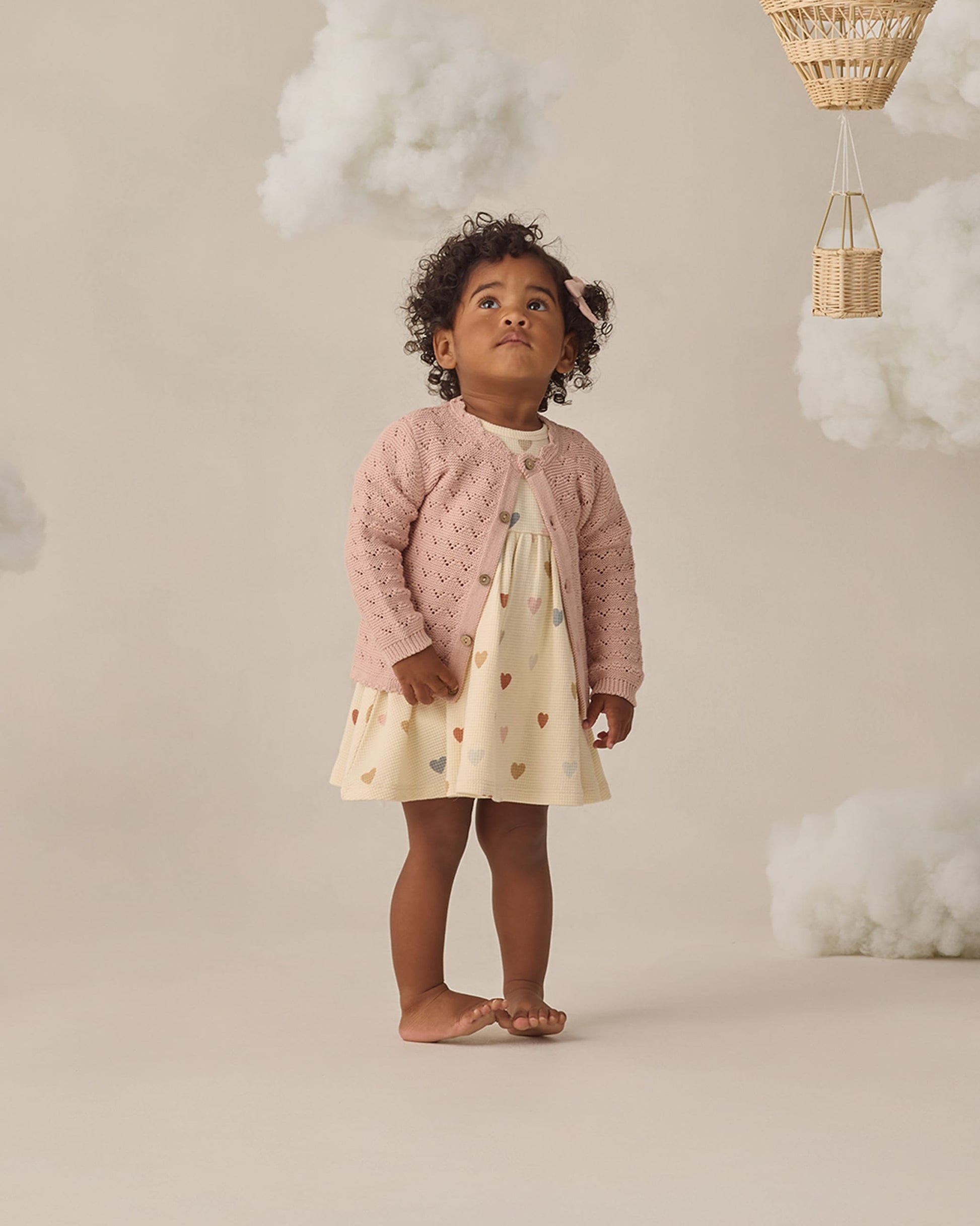Quincy Mae Baby Scalloped Cardigan || Blush