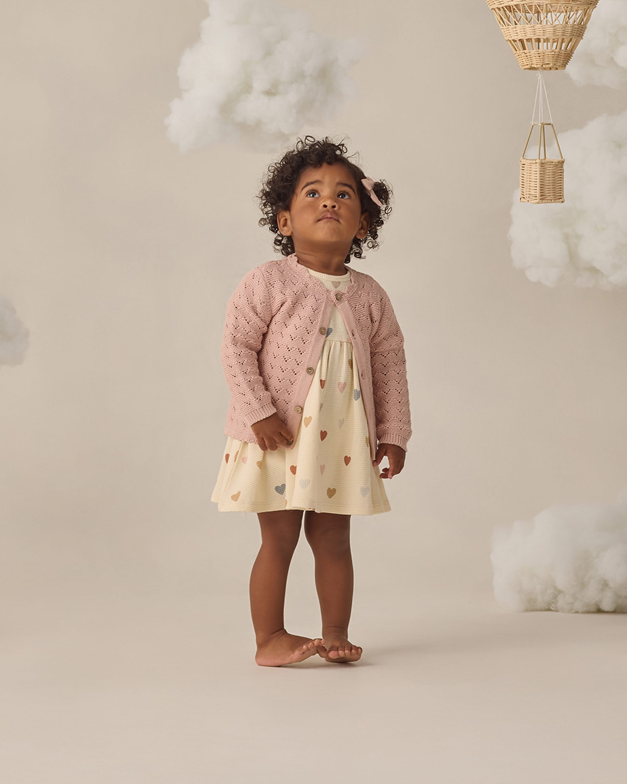 Quincy Mae Baby Scalloped Cardigan || Blush