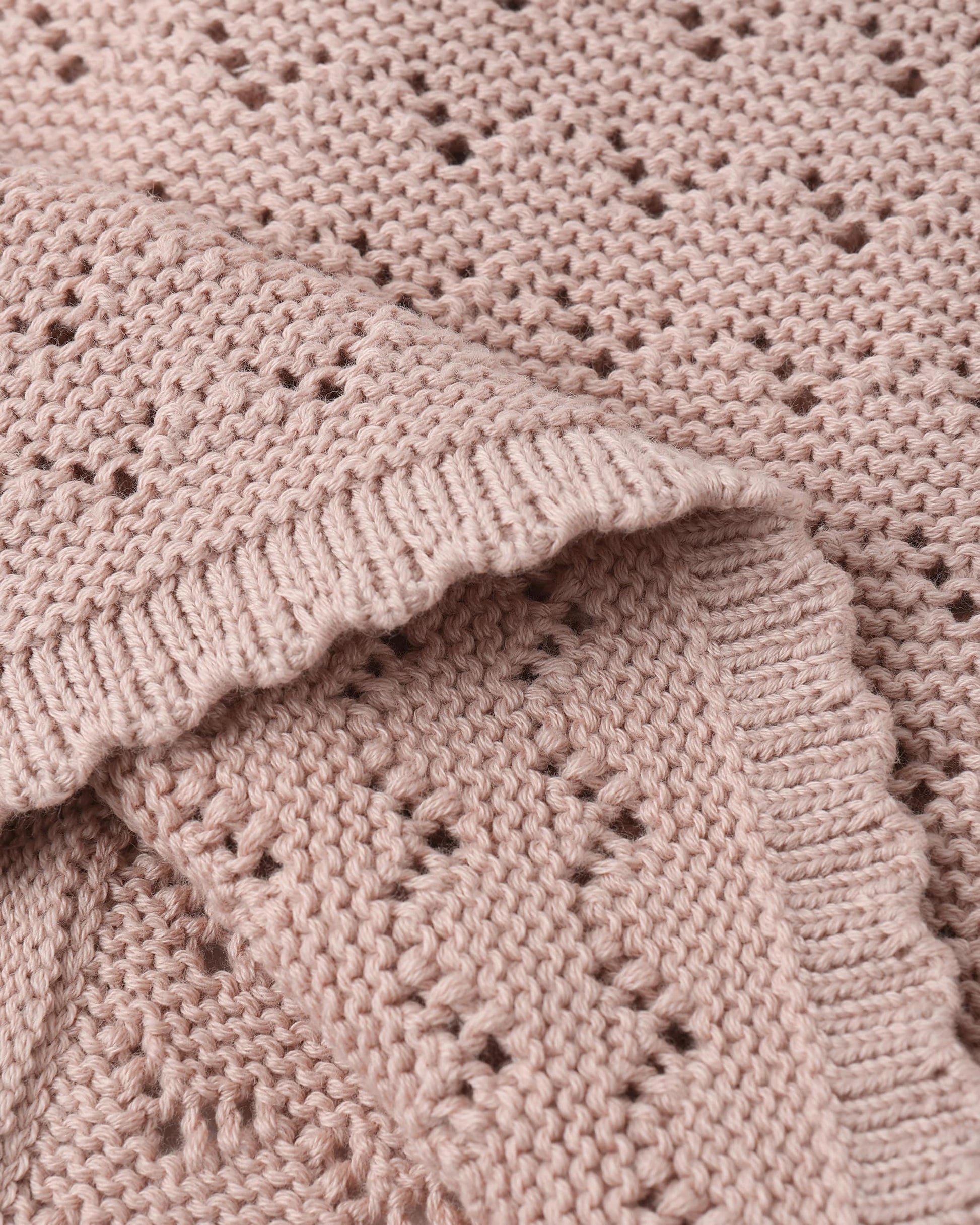Quincy Mae Baby Scalloped Cardigan || Blush