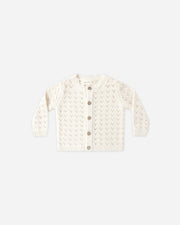 Quincy Mae Baby Scalloped Cardigan || Natural
