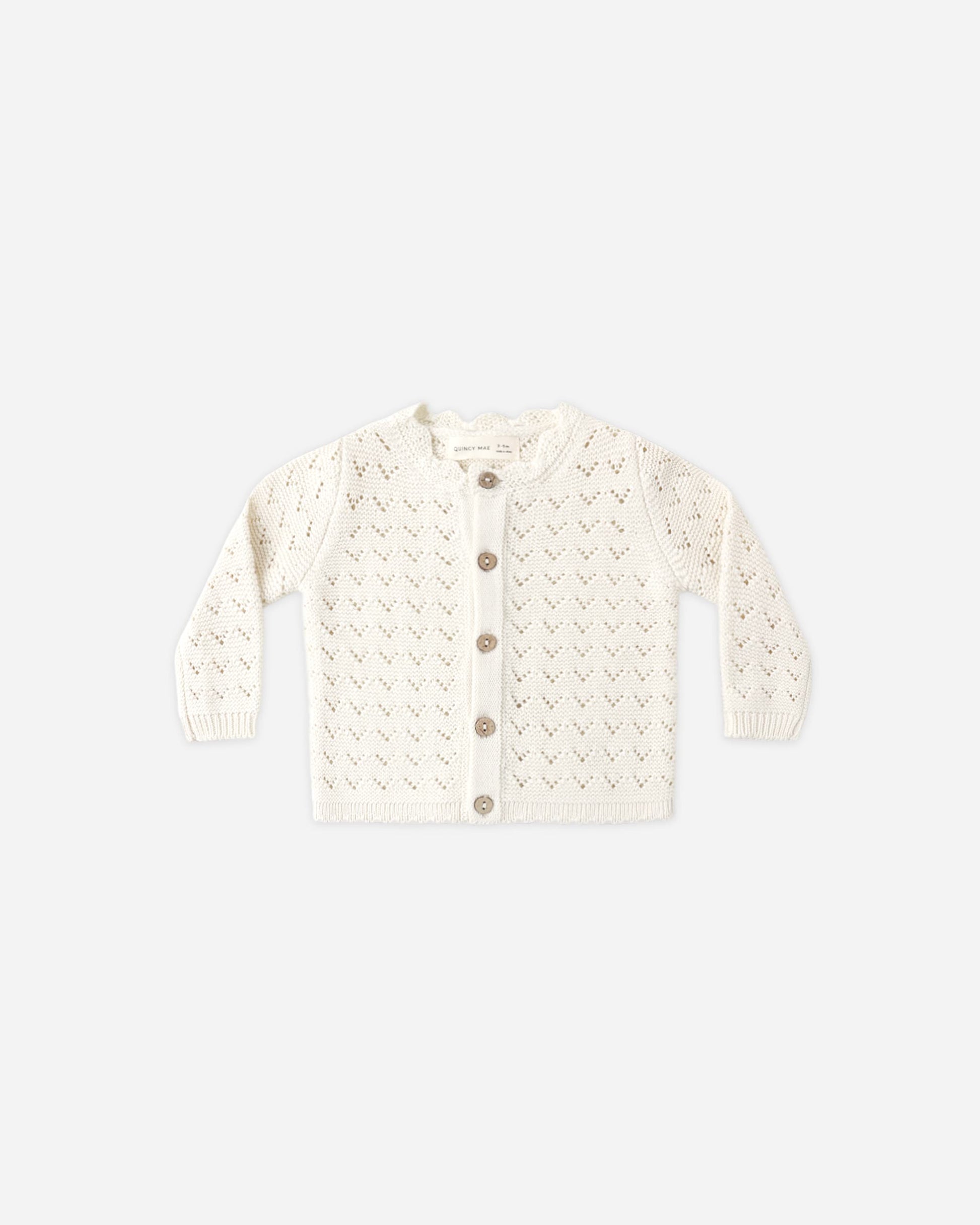 Quincy Mae Baby Scalloped Cardigan || Natural