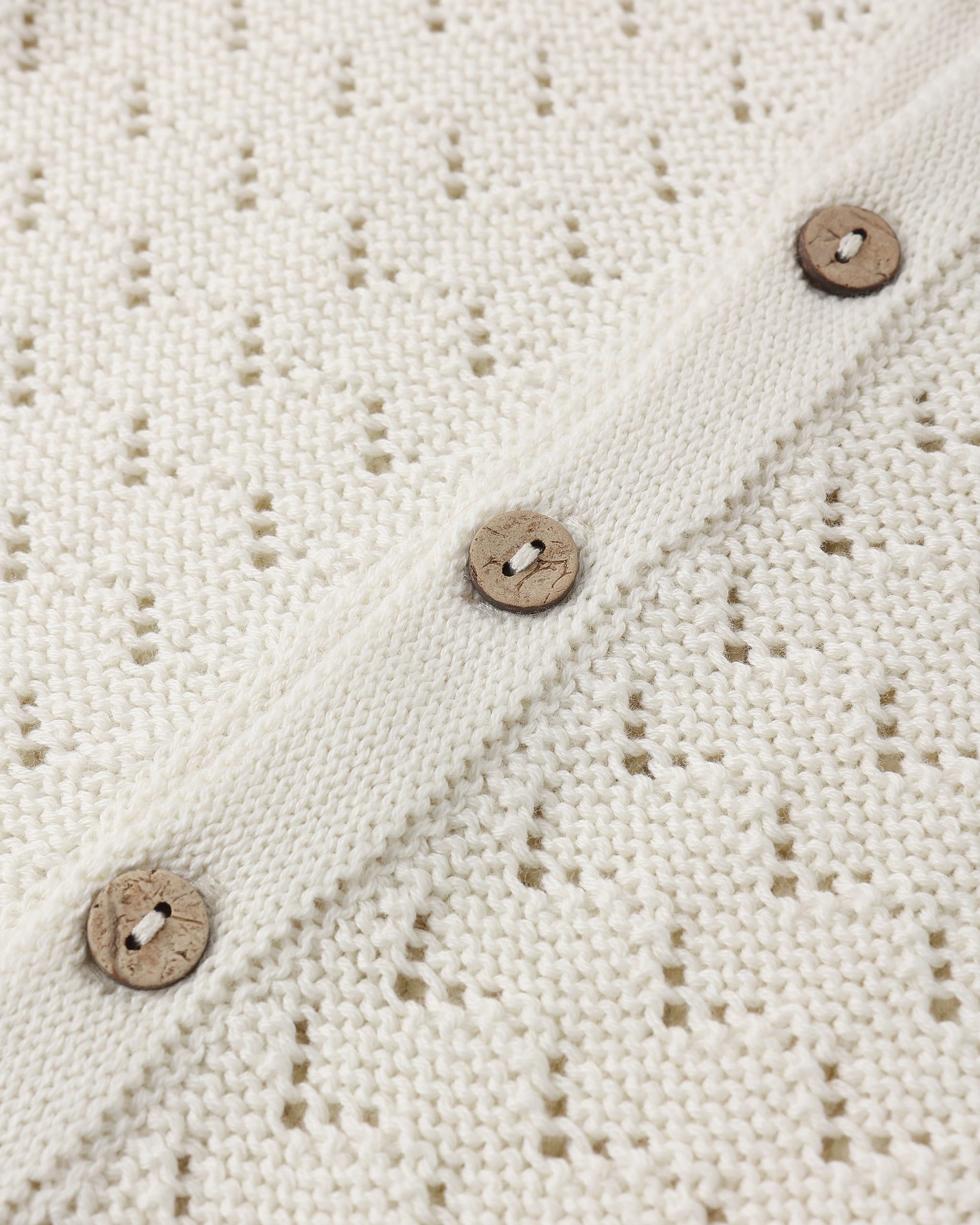 Quincy Mae Baby Scalloped Cardigan || Natural