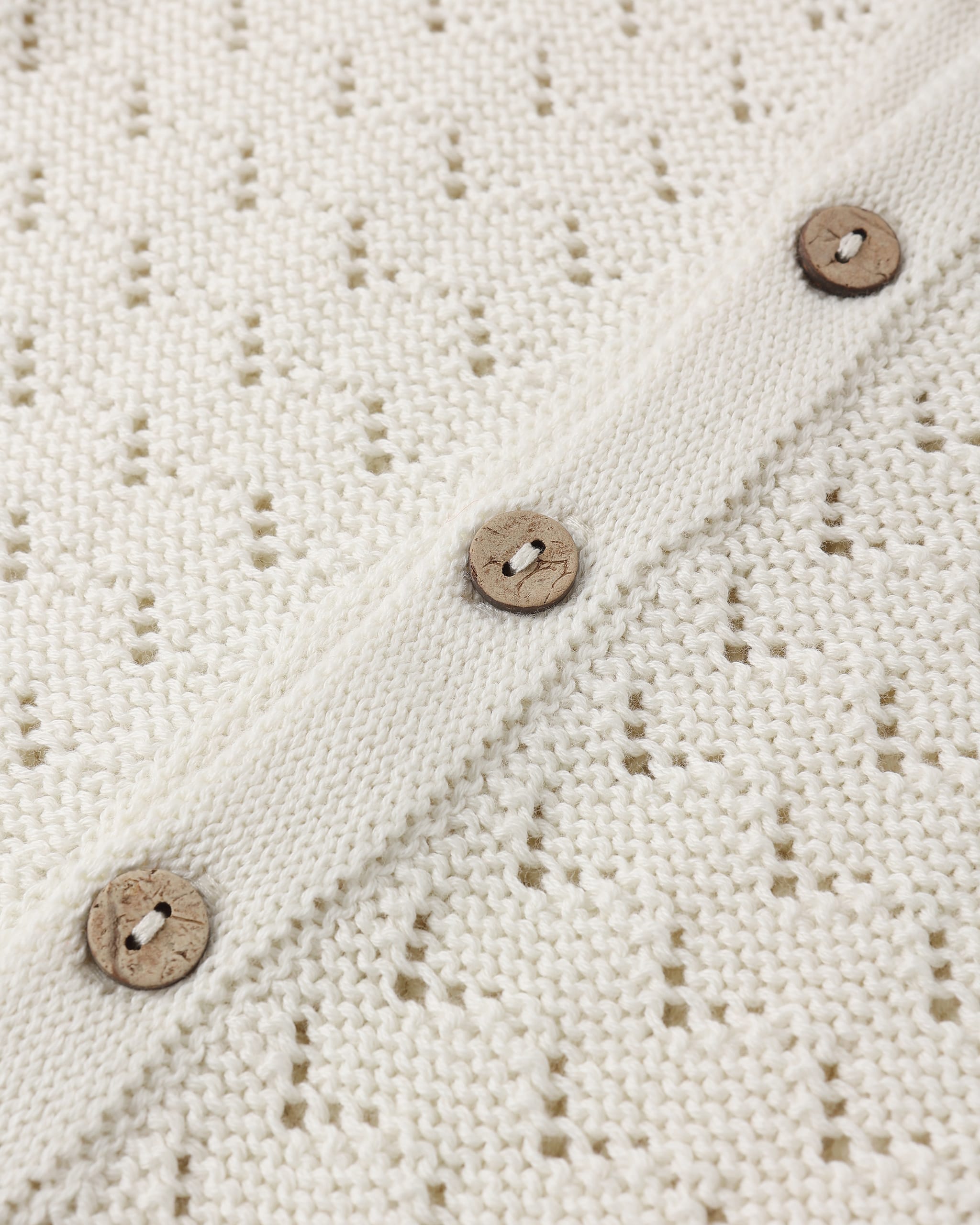 Quincy Mae Baby Scalloped Cardigan || Natural