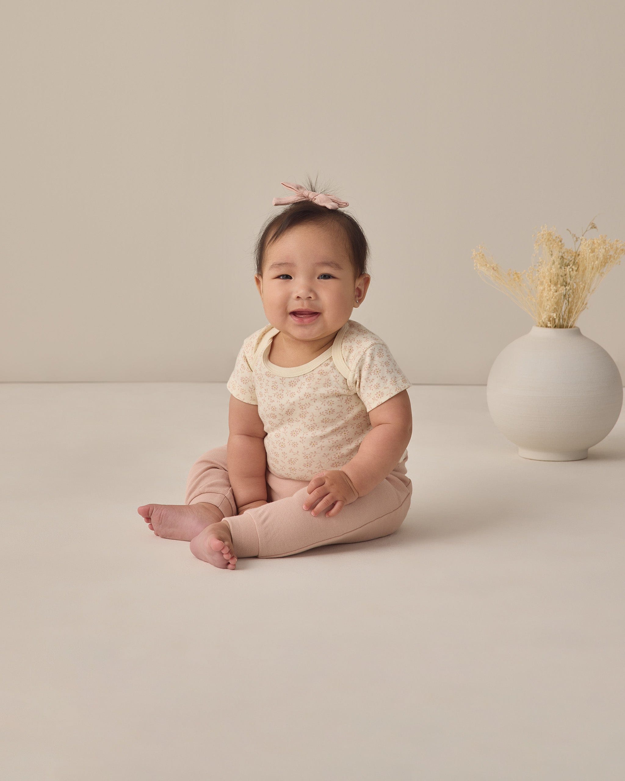 Quincy Mae Baby Short Sleeve Bodysuit Pack || Ditsy, Blush