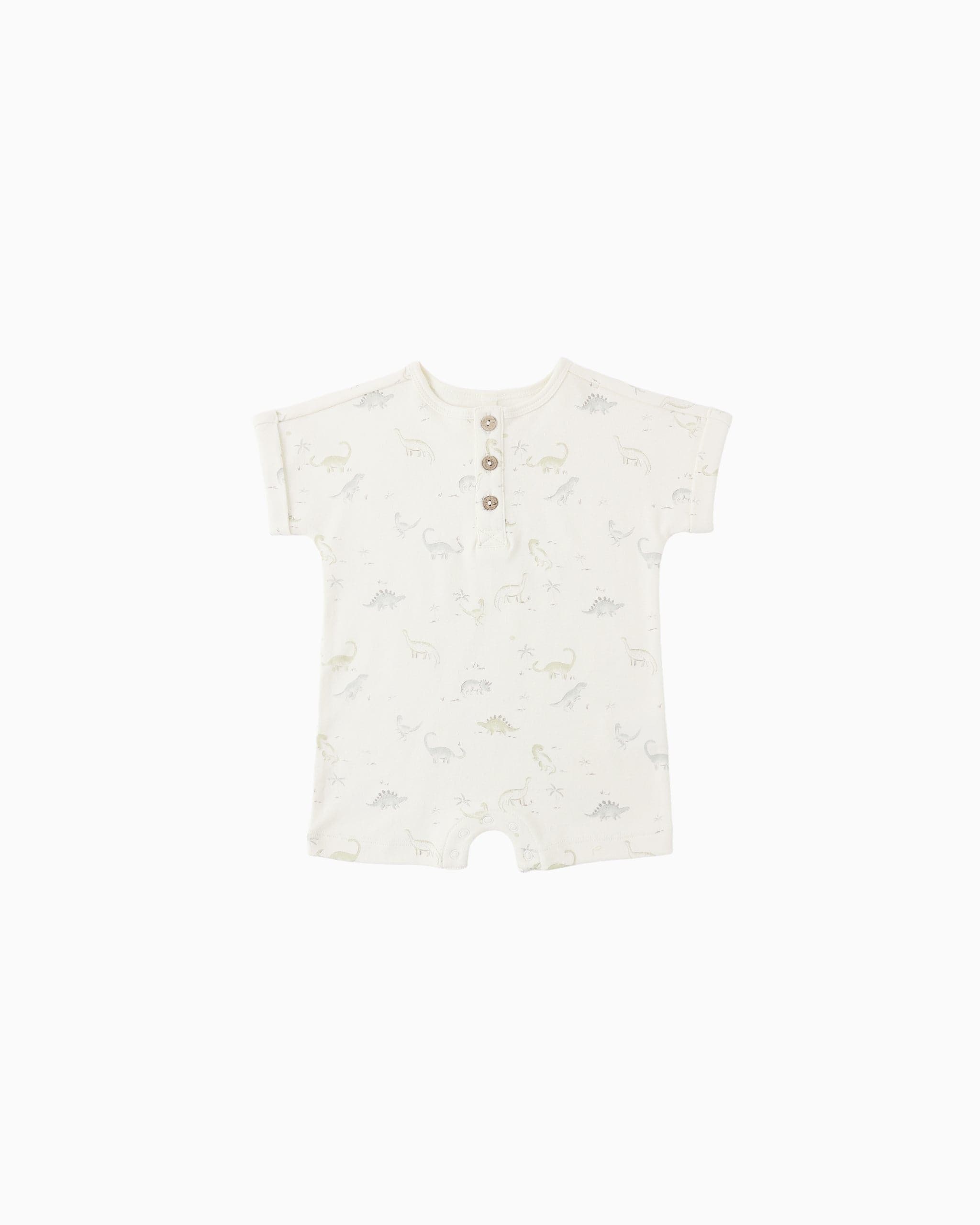 Quincy Mae Baby Short Sleeve One-Piece Dinosaur