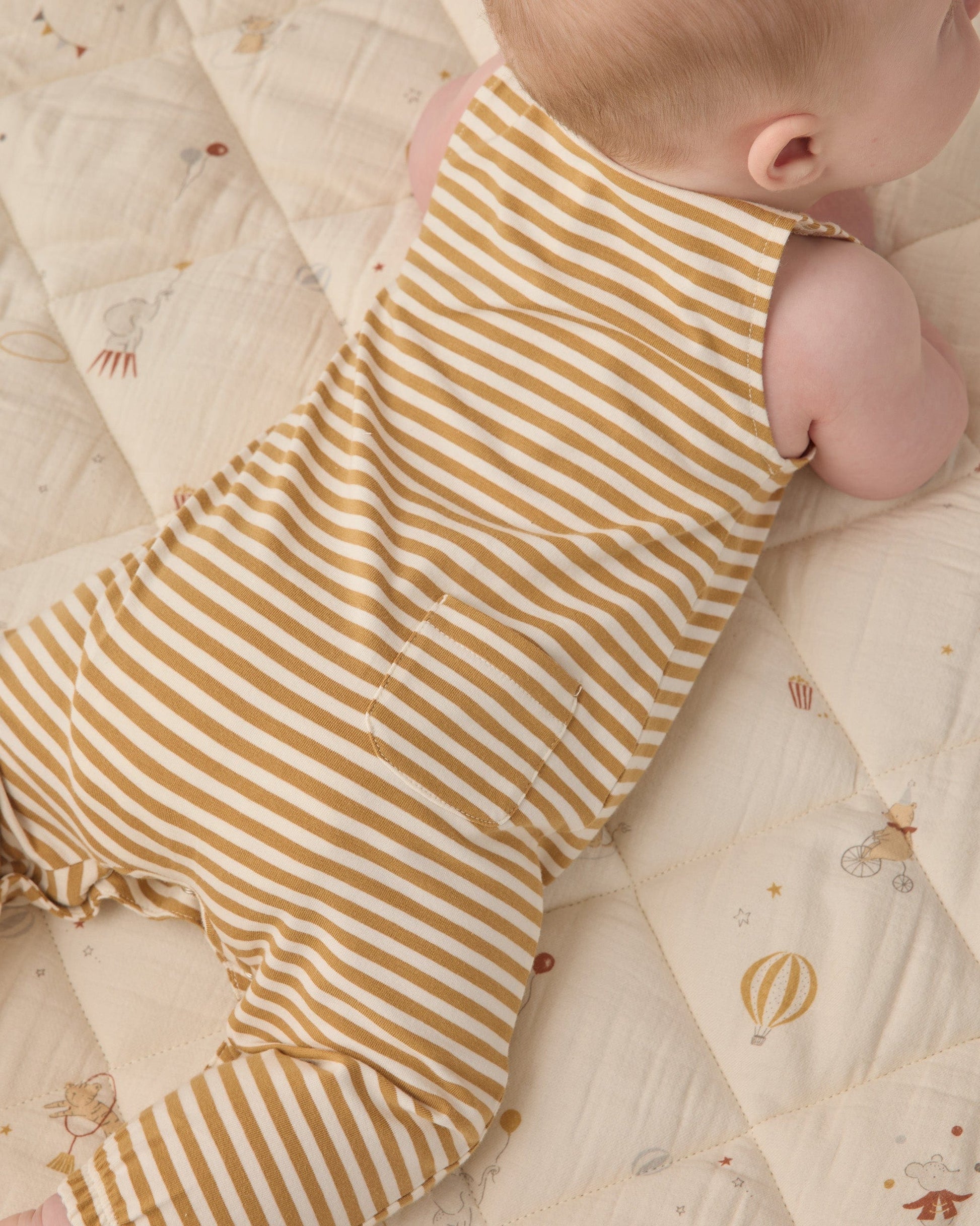 Quincy Mae Baby Sleeveless Jumpsuit || Honey Stripe