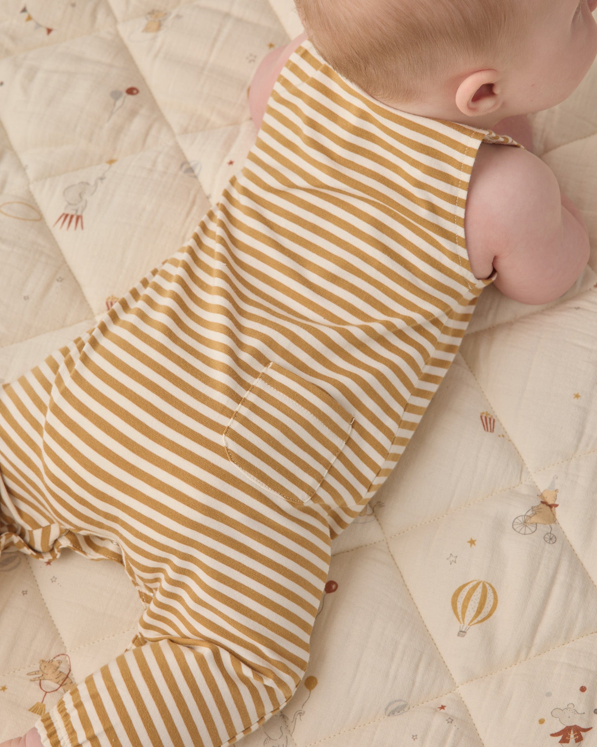 Quincy Mae Baby Sleeveless Jumpsuit || Honey Stripe