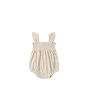 Quincy Mae Baby Smocked Ruffle Sleeve Romper || Ditsy