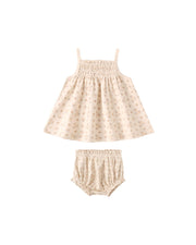 Quincy Mae Baby Smocked Tank + Bloomer Set Strawberries