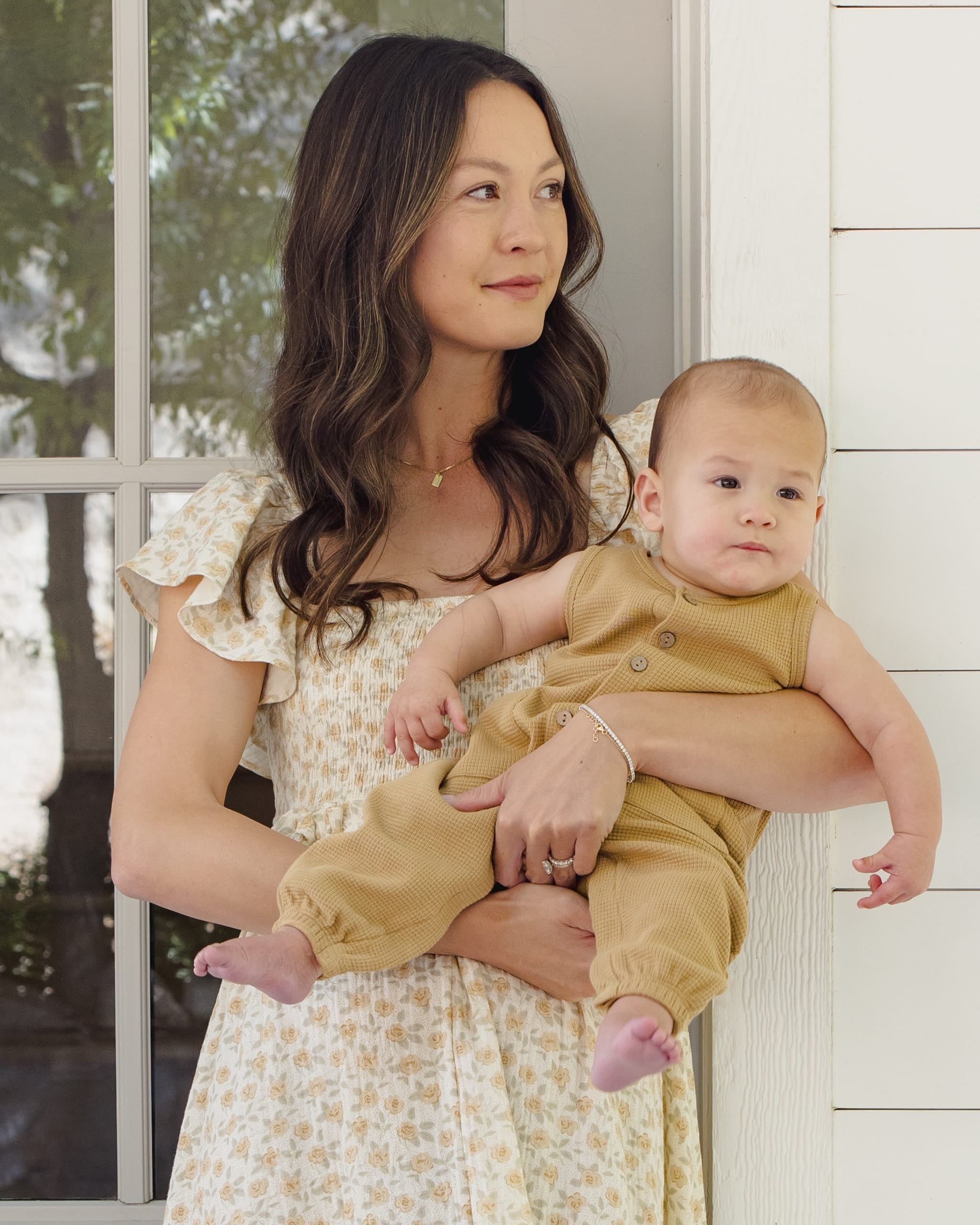 Quincy Mae Baby Waffle Jumpsuit || Honey