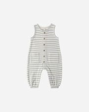 Quincy Mae Baby Waffle Jumpsuit || Sky Stripe