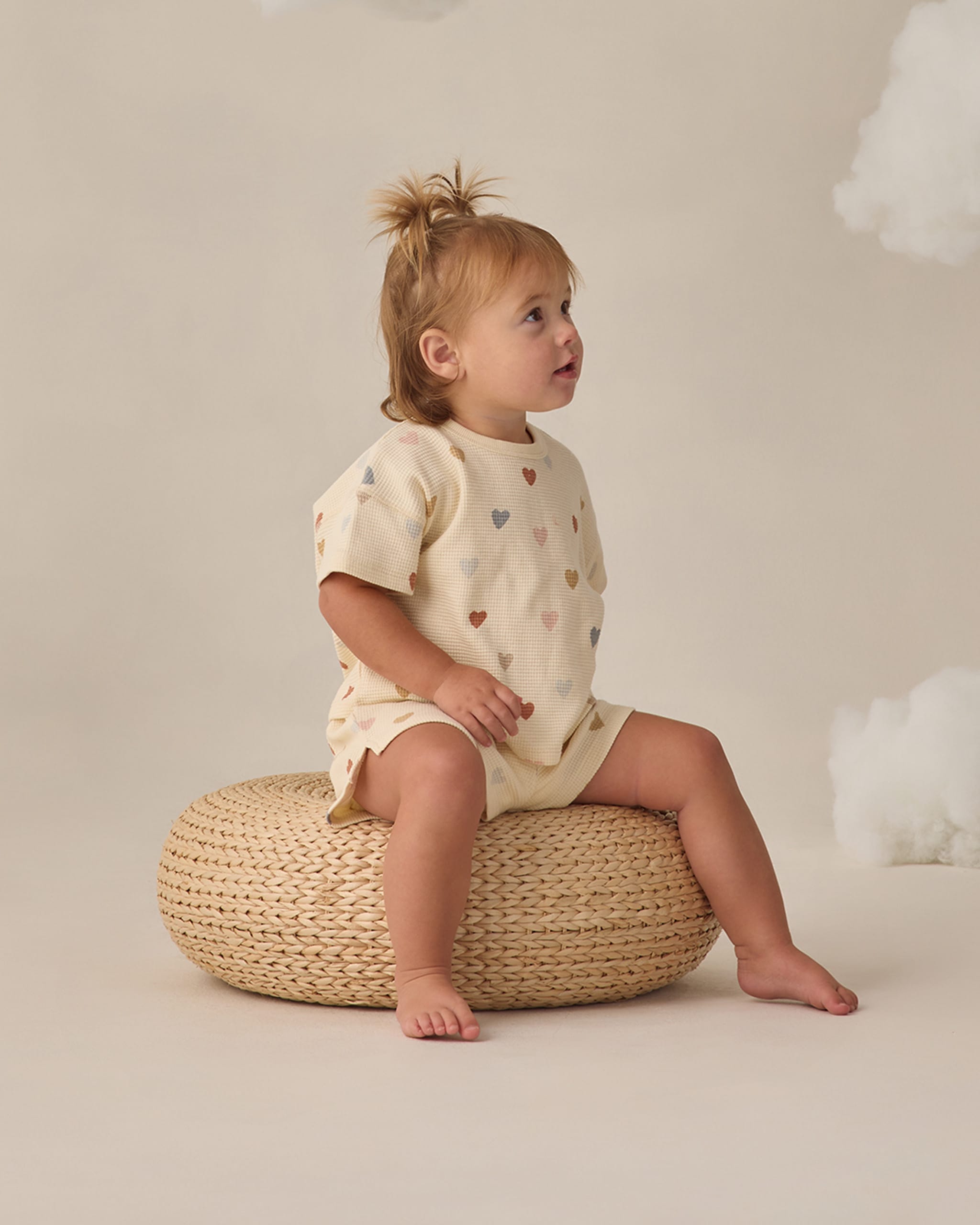 Quincy Mae Baby Waffle Tee + Short Set || Confetti Hearts