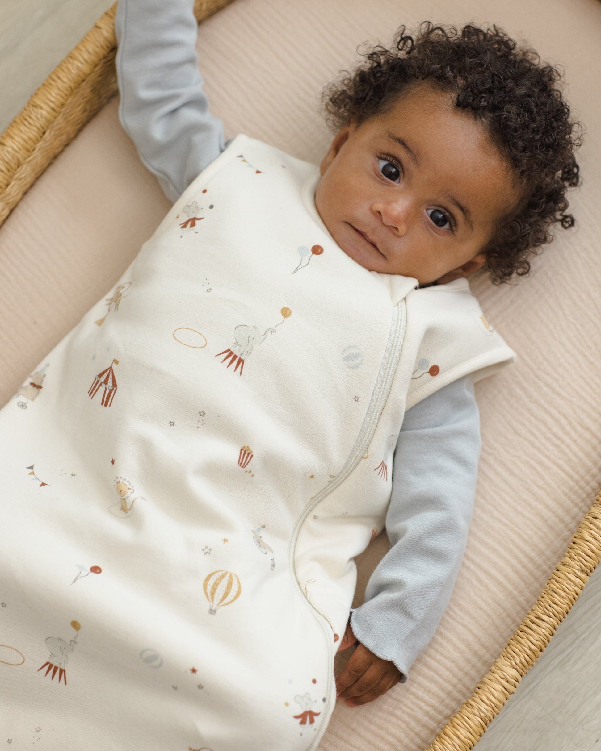 Quincy Mae Baby Wrap Top + Footed Pant Set || Sky