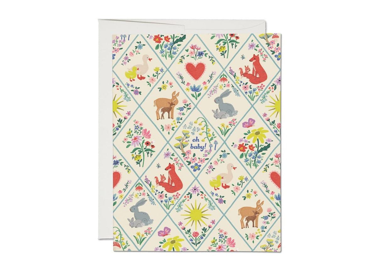 Red Cap Cards Card Woodland Critters Baby Card