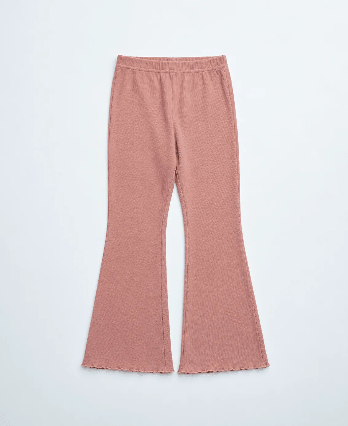 Ribbed Flare Pant - Pink | Little Bipsy