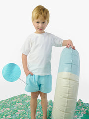 RuffleButts + RuggedButts Baby Color Changing Performance Hybrid Swim Trunks - Blue Breeze Bay