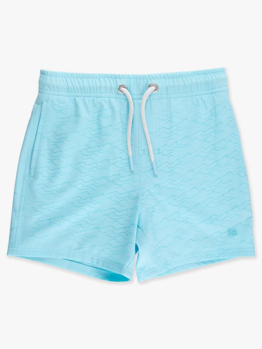 RuffleButts + RuggedButts Baby Color Changing Performance Hybrid Swim Trunks - Blue Breeze Bay