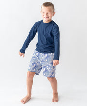 RuffleButts + RuggedButts Baby Long Sleeve Rash Guard, Navy