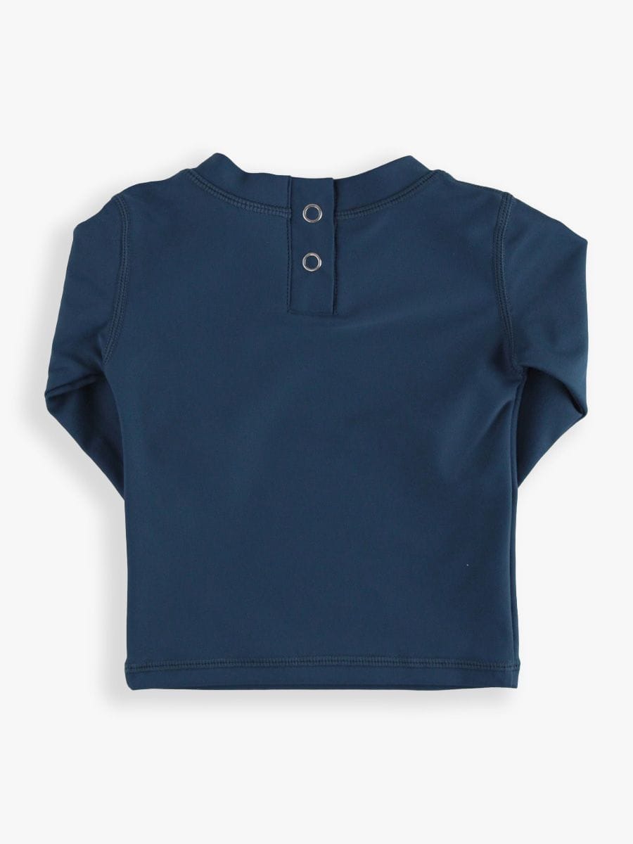 RuffleButts + RuggedButts Baby Long Sleeve Rash Guard, Navy