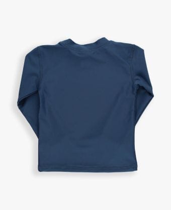 RuffleButts + RuggedButts Baby Long Sleeve Rash Guard, Navy