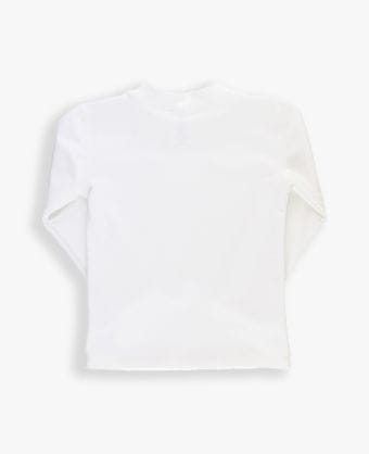 RuffleButts + RuggedButts Baby Long Sleeve Rash Guard, White