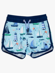 RuffleButts + RuggedButts Baby Performance Hybrid Dolphin Hem Swim Trunks