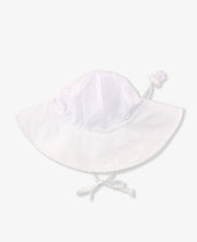 RuffleButts + RuggedButts Baby Sun Protective Hat - White