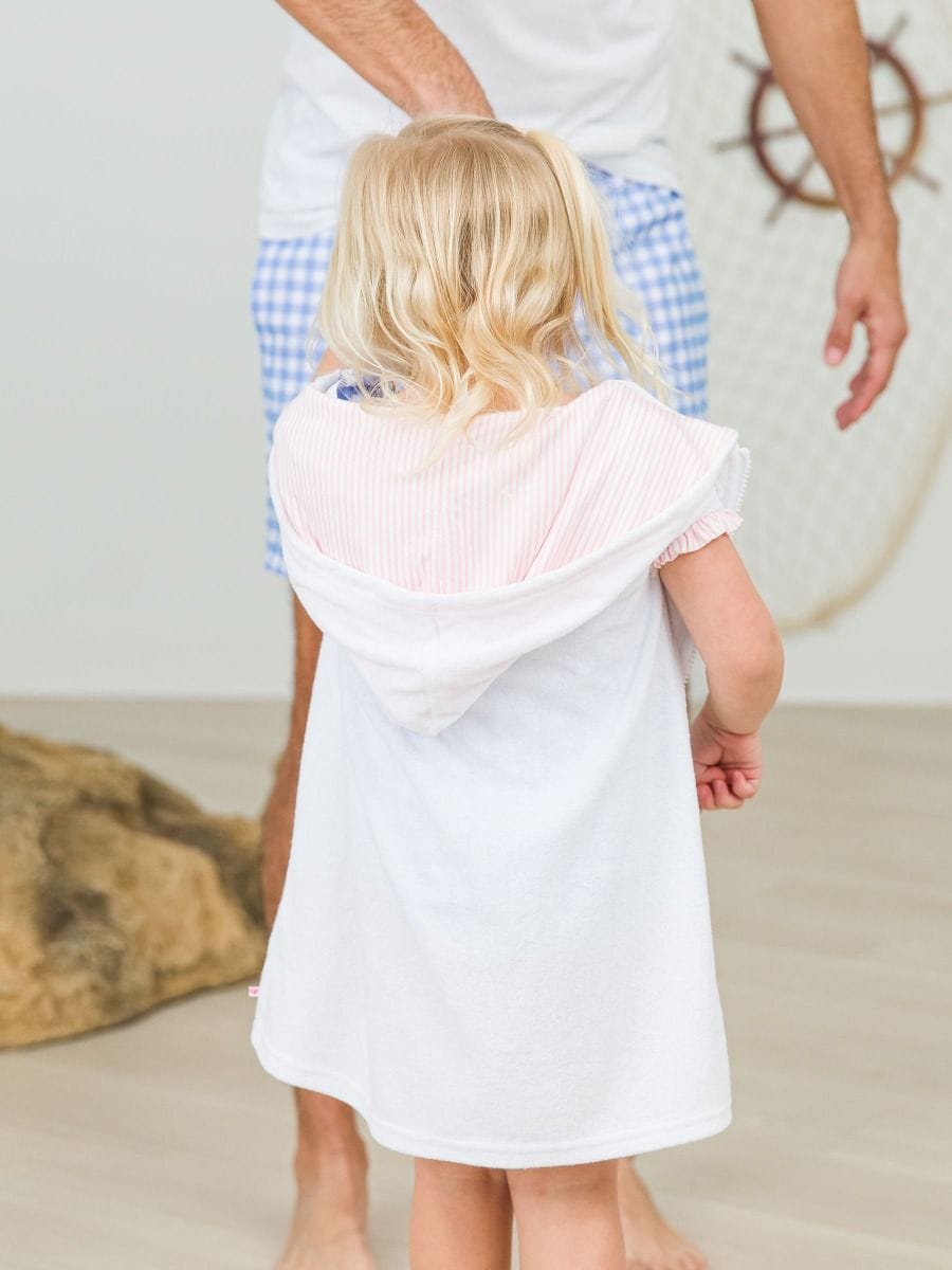 RuffleButts + RuggedButts Baby White Terry Full-Zip Cover-Up