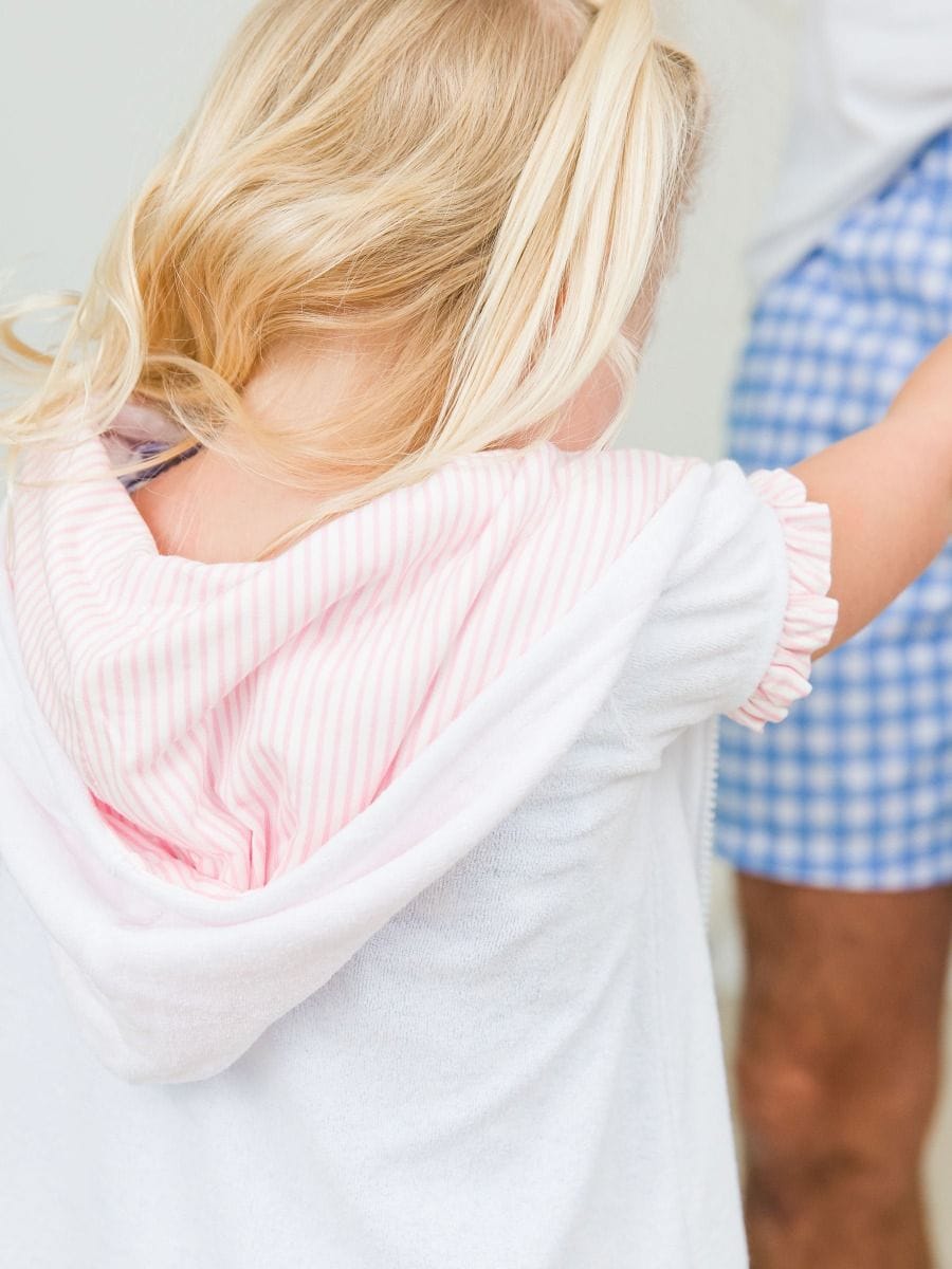 RuffleButts + RuggedButts Baby White Terry Full-Zip Cover-Up