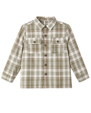 Pocketed Corduroy Shirt || Olive Dobby Plaid