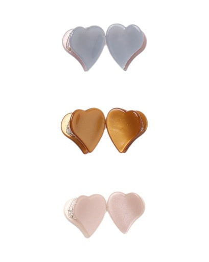 Heart Mini Clips || Dusty Blue, Clay, Blush