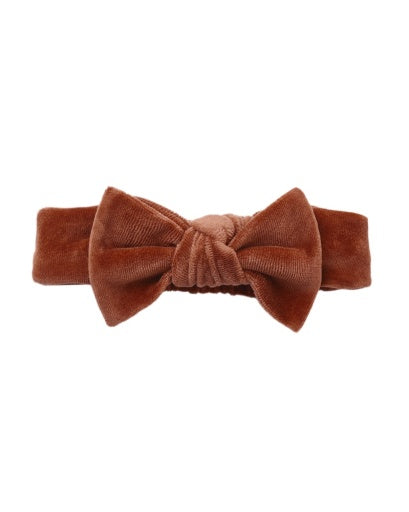 Velour Bow Headband || Redwood