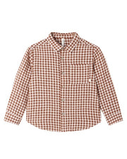 Collared Long Sleeve Shirt || Brick Check