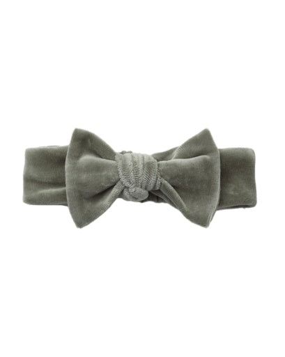 Velour Bow Headband || Spruce