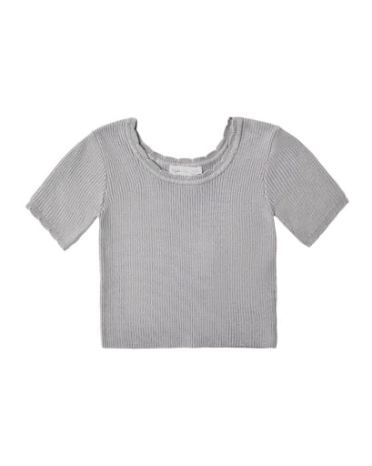 Scallop Tee || Dusty Blue