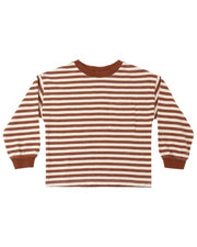 Relaxed Long Sleeve Tee || Brick Stripe