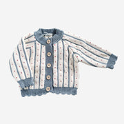 The Blueberry Hill Baby Cotton Stripe Heart Cardigan